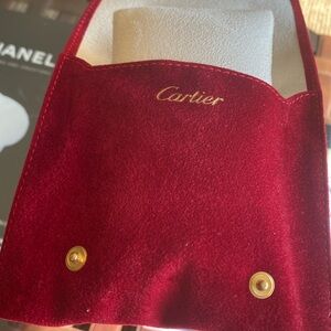 Cartier red velvet pouch